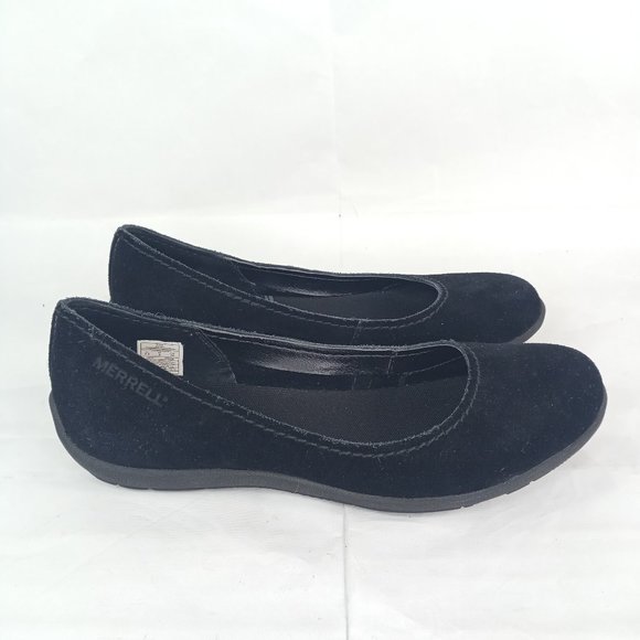 Merrell Shoes Merrell Shoes Womens 75 Black Suede Leather Flats Ballet Flat Poshmark